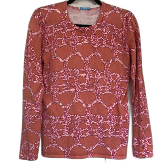 J.McLaughlin Lightweight Pullover Sweater Size M Melanie Pink Orange Coral - Picture 1 of 6